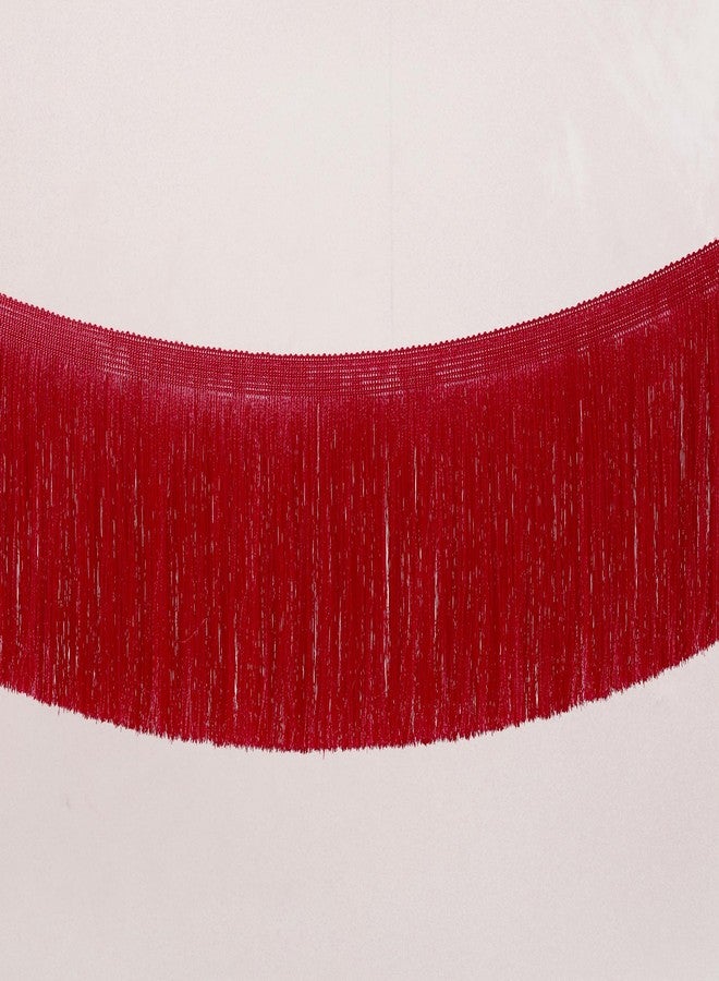 PREMDAS LACES Fringe Trim Lace Polyerter Fibre Tassel 6Inch Wide Long For Clothes Accessories Latin Wedding Dress Diy Lamp Shade Decoration Red (Pack Of 1) - Image 1